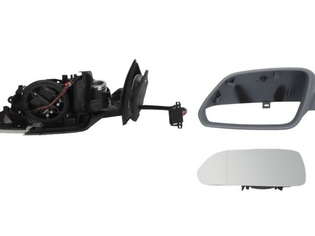 Skoda Octavia II. 2004-2008 utángyártott új bal oldali visszapillantó tükör, fűthető, elektromossan állítható, fényezhető