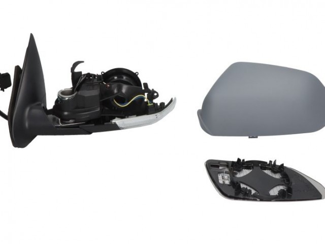 Skoda Octavia II. 2004-2008 utángyártott új bal oldali visszapillantó tükör, fűthető, elektromossan állítható, fényezhető