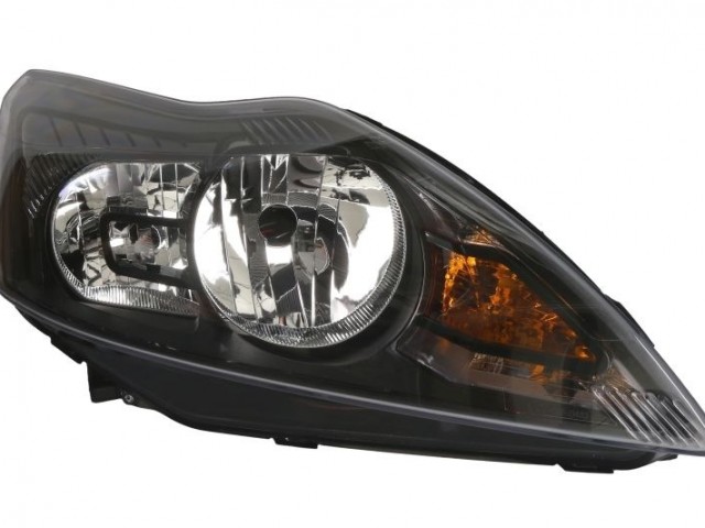 Ford Focus II. 2007-2011utángyártott új jobb első fényszóró H1/H7 fekete házas (motorral) TYC