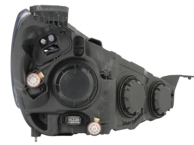 Ford Focus 2018-2021 utángyártott új bal első fényszóró H1/H7+LED fekete h. (motorral) DEPO