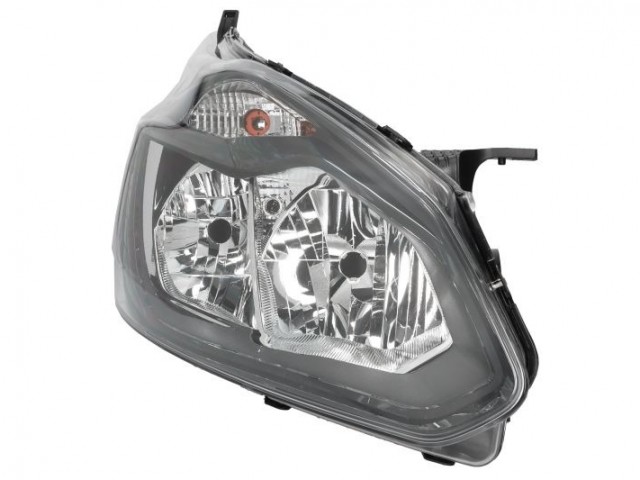 Ford Transit Custom 2012-2017 utángyártott új jobb első fényszóró H7/H15 DRL fekete h.(motorral) DEPO