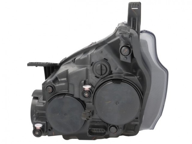 Ford Transit Custom 2012-2017 utángyártott új jobb első fényszóró H7/H15 DRL fekete h.(motorral) DEPO