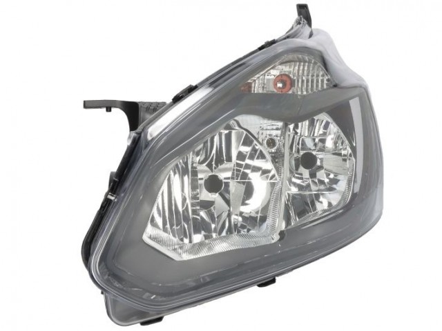 Ford Transit Custom 2012-2017 utángyártott új bal első fényszóró H7/H15 DRL fekete h.(motorral) DEPO