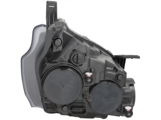 Ford Transit Custom 2012-2017 utángyártott új bal első fényszóró H7/H15 DRL fekete h.(motorral) DEPO