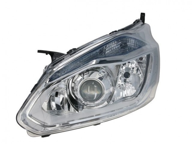 Ford Transit Custom 2012-2017 utángyártott új bal első fényszóró H7/H15/H1 DRL króm h.(motorral) TYC