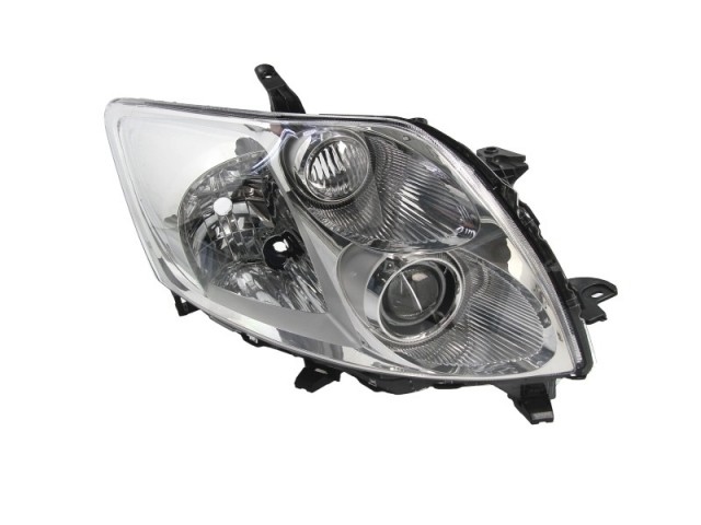 Toyota Auris 2007-2010 E15 utángyártott új jobb első fényszóró H11/HB3 króm házas, V-tip. (motoros) TYC