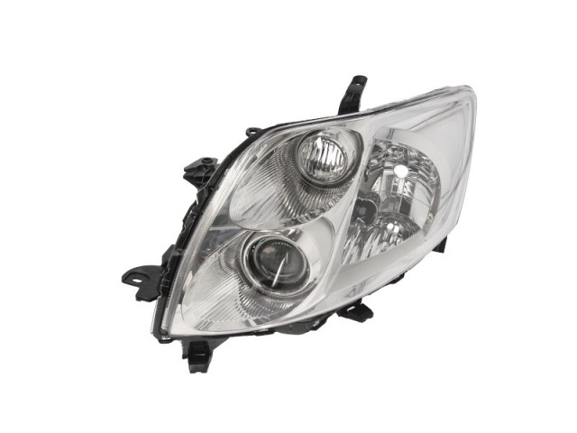Toyota Auris 2007-2010 E15 utángyártott új bal első fényszóró H11/HB3 króm házas, V-tip. (motoros) TYC