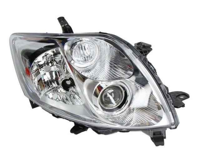 Toyota Auris 2007-2010 E15 utángyártott új jobb első fényszóró H11/HB3 króm házas (motorral) VALEO