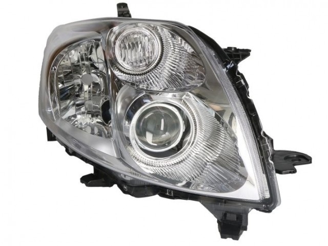 Toyota Auris 2007-2010 E15 utángyártott új jobb első fényszóró H11/HB3 króm házas, V-tip. (motorral) TYC