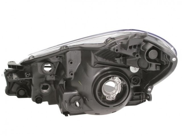 Toyota Yaris 2014-2017 utángyártott új jobb első fényszóró H4/Nappali f. fekete (motoros) DEPO