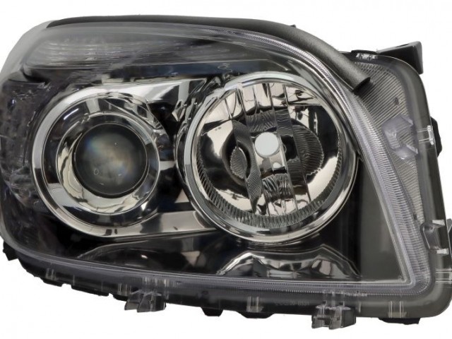 Toyota Rav 4 2005-2009 utángyártott új jobb első fényszóró HB3/H11 fekete h. (motoros) TYC
