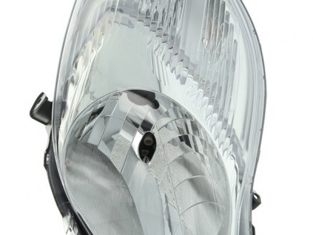 Toyota Yaris II. 2009-2011 utángyártott új jobb első fényszóró H4 króm házas V-tip. motor nélkül