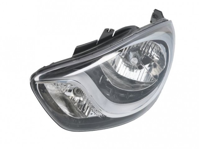 Hyundai I 10 2011-2015 utángyártott új bal első fényszóró H4 fekete h. (motorral) DEPO
