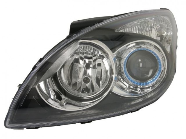 Hyundai I 30 2009-2012 utángyártott új bal első fényszóró H1/H7 fek. h.(motoros) TYC