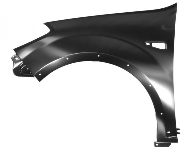 Dacia Sandero I., Sdandero Stepway 2008-2012 utángyártott új bal első sárvédő, oldalindexes kivitel, díszléc patent helyes