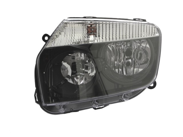 Dacia Duster 2010-2013 utángyártott új bal első fényszóró H7/H1 ekete h. (belülről áll.) DEPO