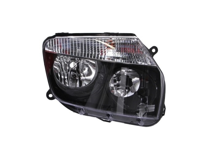 Dacia Duster 2010-2013 utángyártott új jobb első fényszóró H7/H1 fekete h.(belülről áll.) DEPO