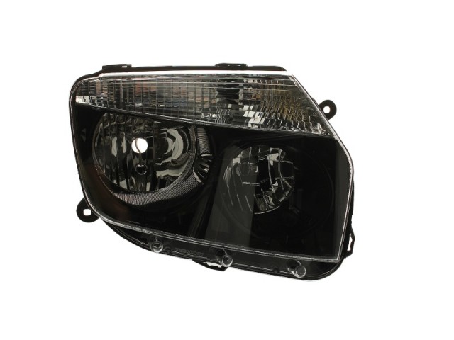 Dacia Duster 2010-2013 utángyártott új jobb első fényszóró H7/H1 fekete házas (bel.áll. is.) TYC