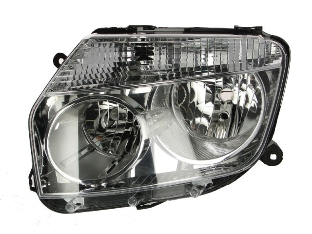 Dacia Duster 2010-2013 utángyártott új bal első fényszóró H7/H1 króm házas (bel.áll. is.) TYC