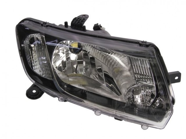 Dacia Logan II., Sandero II. 2012-2017 utángyártott új jobb első fényszóró H4 fekete h. (manuális) DEPO