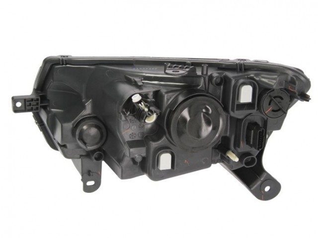 Dacia Logan II. , Sandero II. 2012-2017 utángyártott új jobb első fényszóró H4 +nappali fény fekete házas TYC