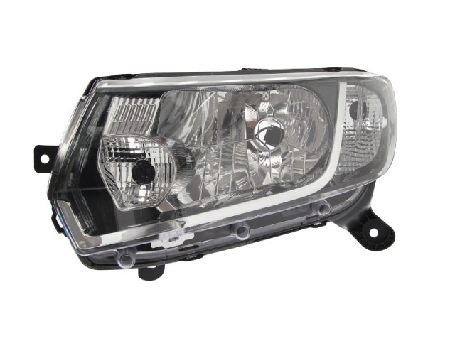 Dacia Logan II., Sandero II. 2012-2017 utángyártott új bal első fényszóró H4 +nappali fény fekete házas TYC