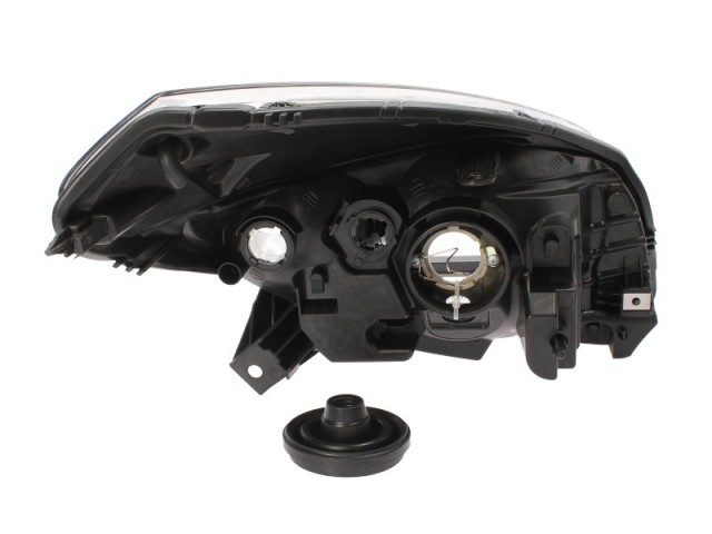 Dacia Sandero I. 2008-2012 utángyártott új bal első fényszóró H4 fekete házas (belülr. áll.) TYC