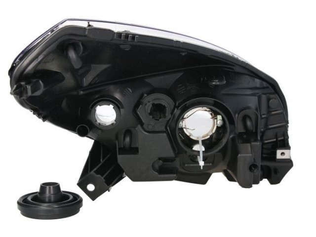 Dacia Sandero I. 2008-2012 utángyártott új bal első fényszóró H4 króm házas (belülr. áll.) TYC