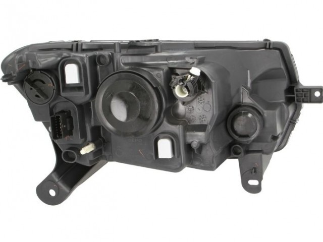 Dacia Logan II., Sandero II. 2012-2017 utángyártott új bal első fényszóró H4 fekete h. (manuális) DEPO