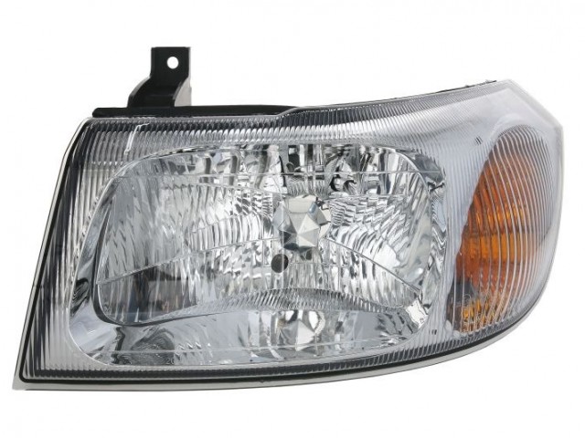 Ford Transit 2000-2006 utángyártott új bal első fényszóró H4 belülr. áll. (króm belső házzal) TYC