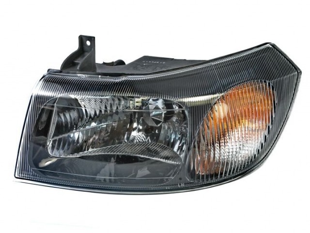Ford Transit 2000-2006 utángyártott új bal első fényszóró H4 belülr. áll.(fekete belső házzal)DEPO