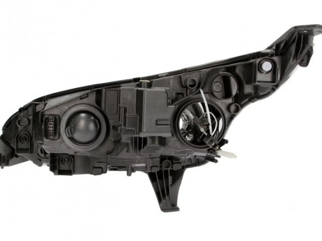 Ford Transit Conect 2013-2018 utángyártott új jobb első fényszóró H7/H15 +DRL fekete házas (motorral) TYC