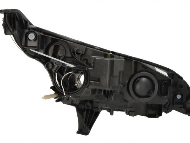 Ford Transit Conect 2013-2018 utángyártott új bal első fényszóró H7/H15 +DRL fekete házas (motorral) TYC