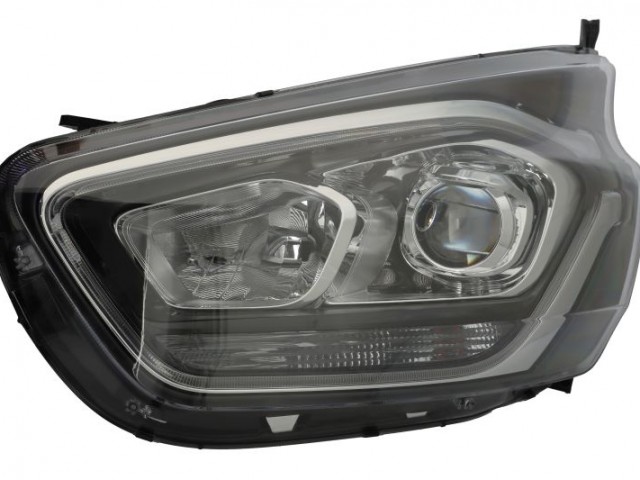 Ford Transit Custom 2018-2023 utángyártott új bal első fényszóró H1/H7/LED fekete h. (motorral) DEPO