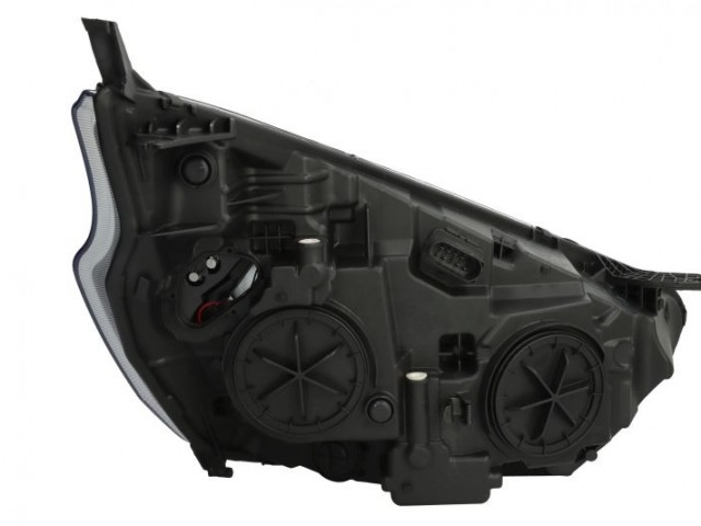 Ford Transit Custom 2018-2023 utángyártott új bal első fényszóró H1/H7/LED fekete h. (motorral) DEPO