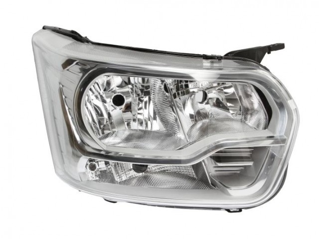 Ford Transit 2014-2019 utángyártott új jobb első fényszóró H7/H15 napp.f. króm h. (motorral) TYC