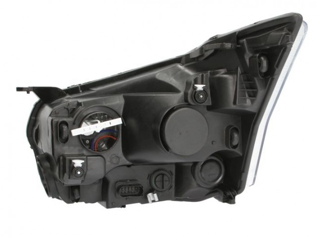 Ford Transit 2014-2019 utángyártott új jobb első fényszóró H7/H15 napp.f. króm h. (motorral) TYC