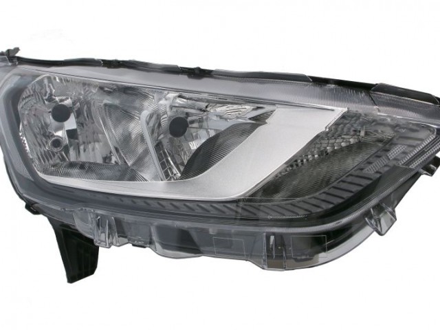 Ford Transit Conect 2019-2022 utángyártott új jobb első fényszóró H7/H15 fek.keret (motorral) TYC