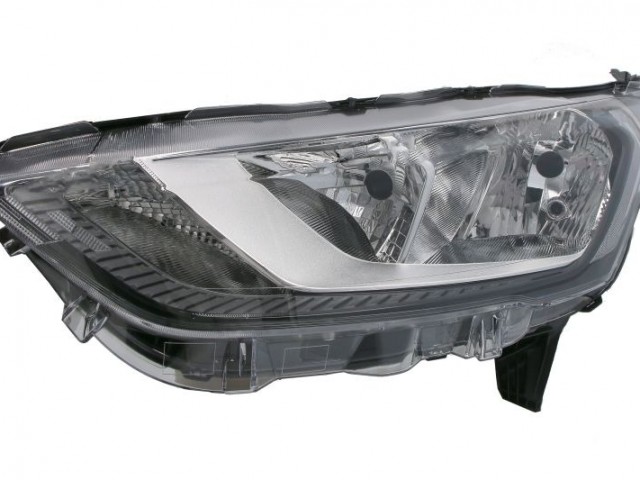 Ford Transit Conect 2019-2022 utángyártott új bal első fényszóró H7/H15 fek.keret (motorral)  TYC