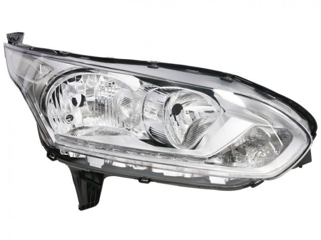 Ford Transit Conect 2015-2018 utángyártott új jobb első fényszóró H7/H15+DRL  króm h. (motorral) DEPO