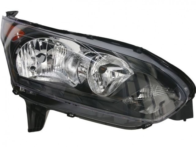 Ford Transit Conect 2015-2018 utángyártott új jobb első fényszóró H7/H15 +DRL fek. h. (motorral)TYC