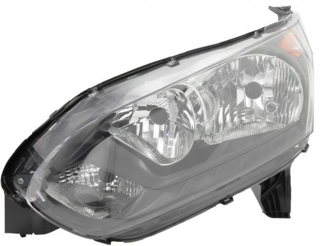Ford Transit Conect 2015-2018 utángyártott új bal első fényszóró H7/H15+DRL fek.h.(motorral)DEPO