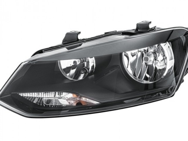 Volkswagen Polo 6R 2014-2017 utángyártott új bal első fényszóró 2H7 fekete ház 