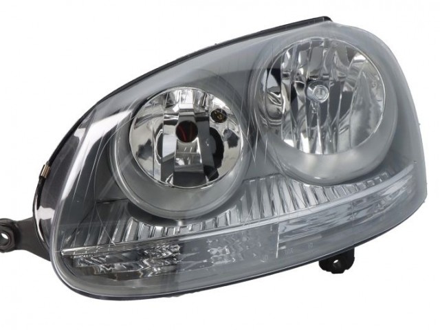 Volkswagen Golf V. 2003-2008 utángyártott új bal első fényszóró 2H7 szürke házas (motorral) TYC