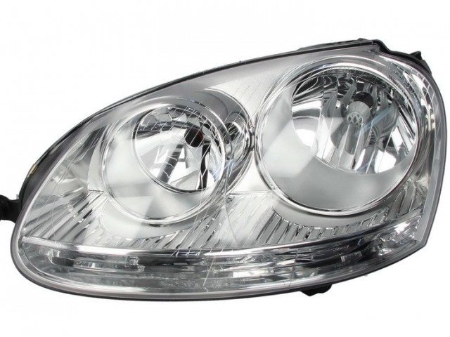 Volkswagen Golf V. 2003-2008 utángyártott új bal első fényszóró 2H7 króm házas (motorral) TYC