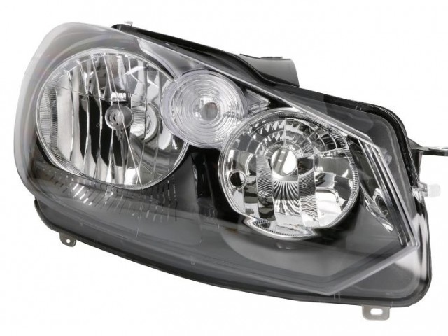 Volkswagen Golf VI. 2008-2012 utángyártott új jobb első fényszóró H7/H15 fekete házas (motorral) TYC