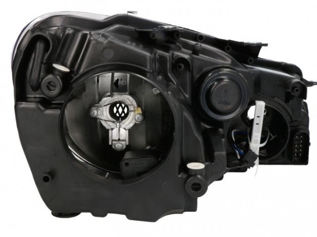 Volkswagen Golf VI. 2008-2013 utángyártott új bal első fényszóró H7/H15 fekete házas (motorral) TYC