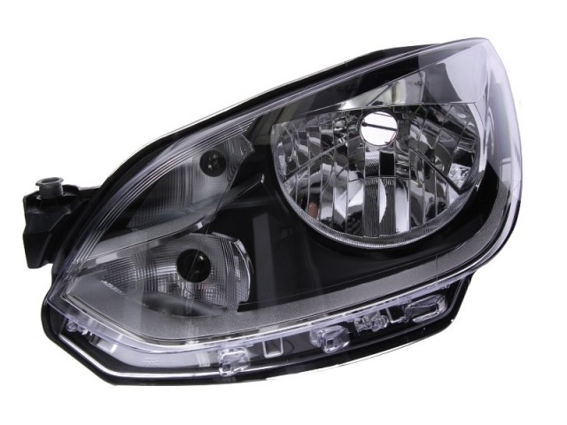 Volkswagen Up 2011-2016  utángyártott új bal első fényszóró H4 króm házas (motoros) TYC