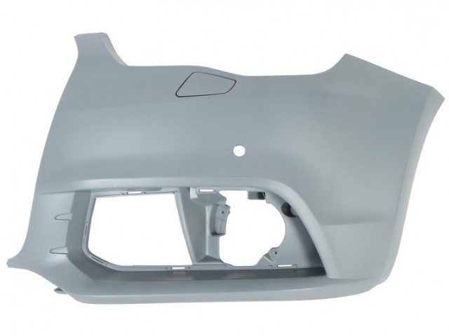 Audi A1 2010.01.01-2014.12.01 utángyártott új bal első lökhárító alapozott, szenzor, fényszóró mosó helyes