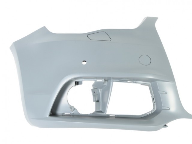 Audi A1 2010.01.01-2014.12.01 utángyártott új jobb első lökhárító alapozott, szenzor, fényszóró mosó helyes